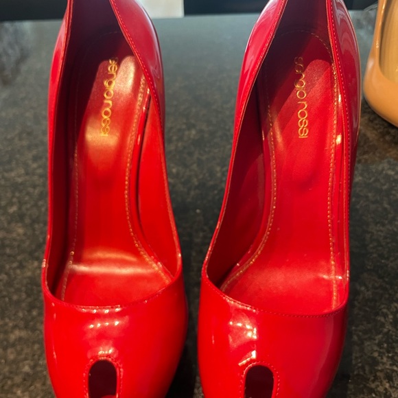 Red Peep-Toe Sergio Rossi Heels - Picture 3 of 3